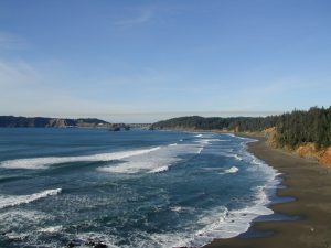 Oregon beach facing the Pacific Ocean